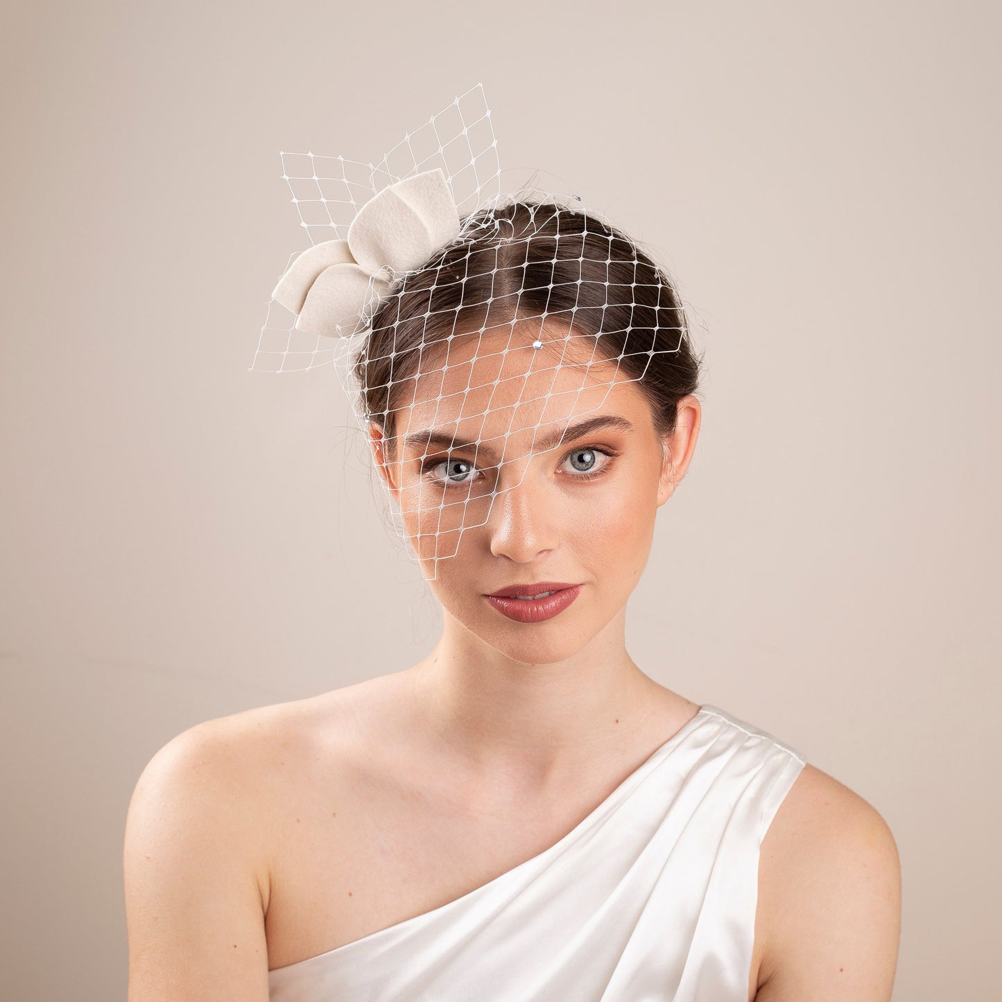 Courthouse Wedding Veil with Leaves Headpiece Civil Ceremony Leaves Fascinator Birdcage Veil Bridal Petals Veil Short Veil ivory or white