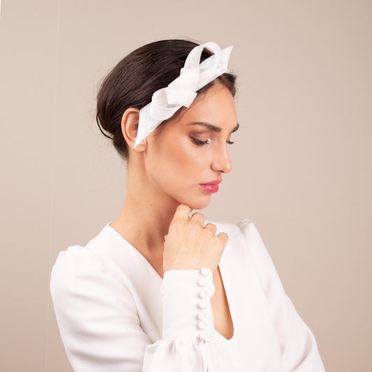 Großes Haarband mit Schleife für die Braut, eleganter Fascinator mit Schleife für die Hochzeit, formelles Millinery-Haarband für die Braut, Haar-Accessoire für Hochzeitsgäste